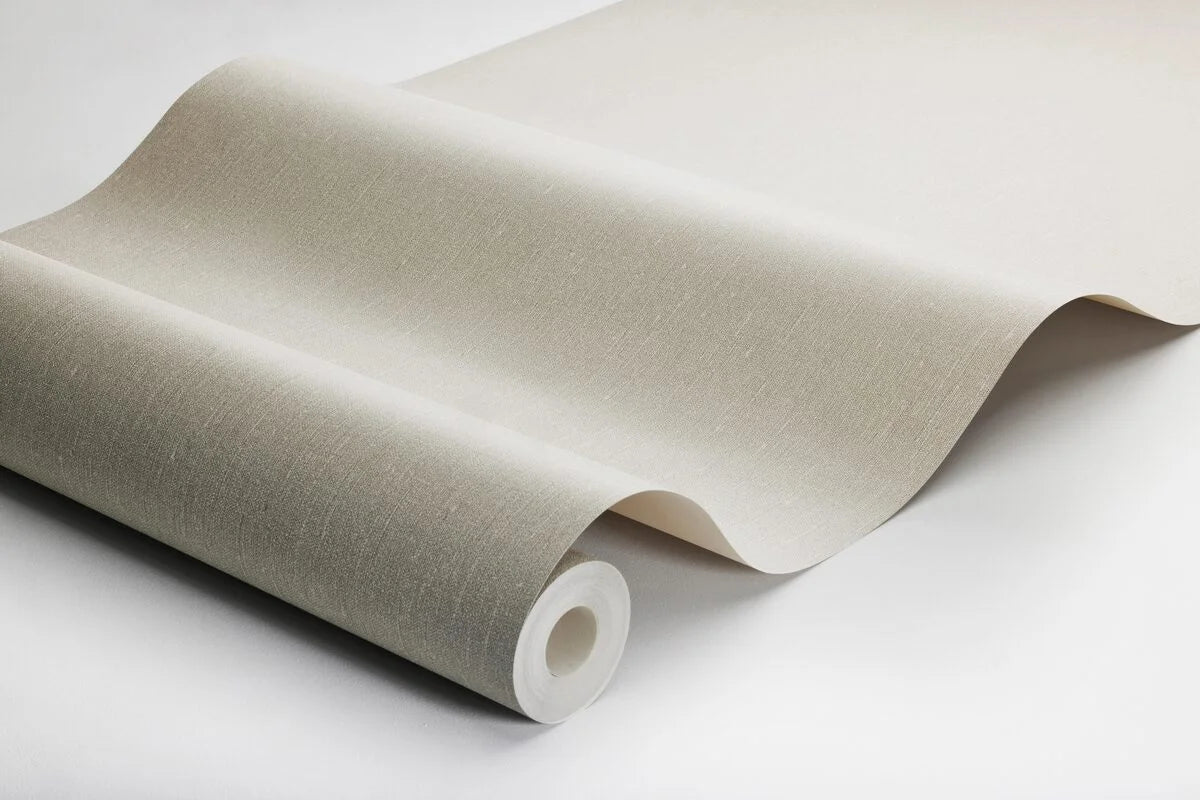 Strukturierte Tapete, die Leinen imitiert - LINEN FIBER beige-grau