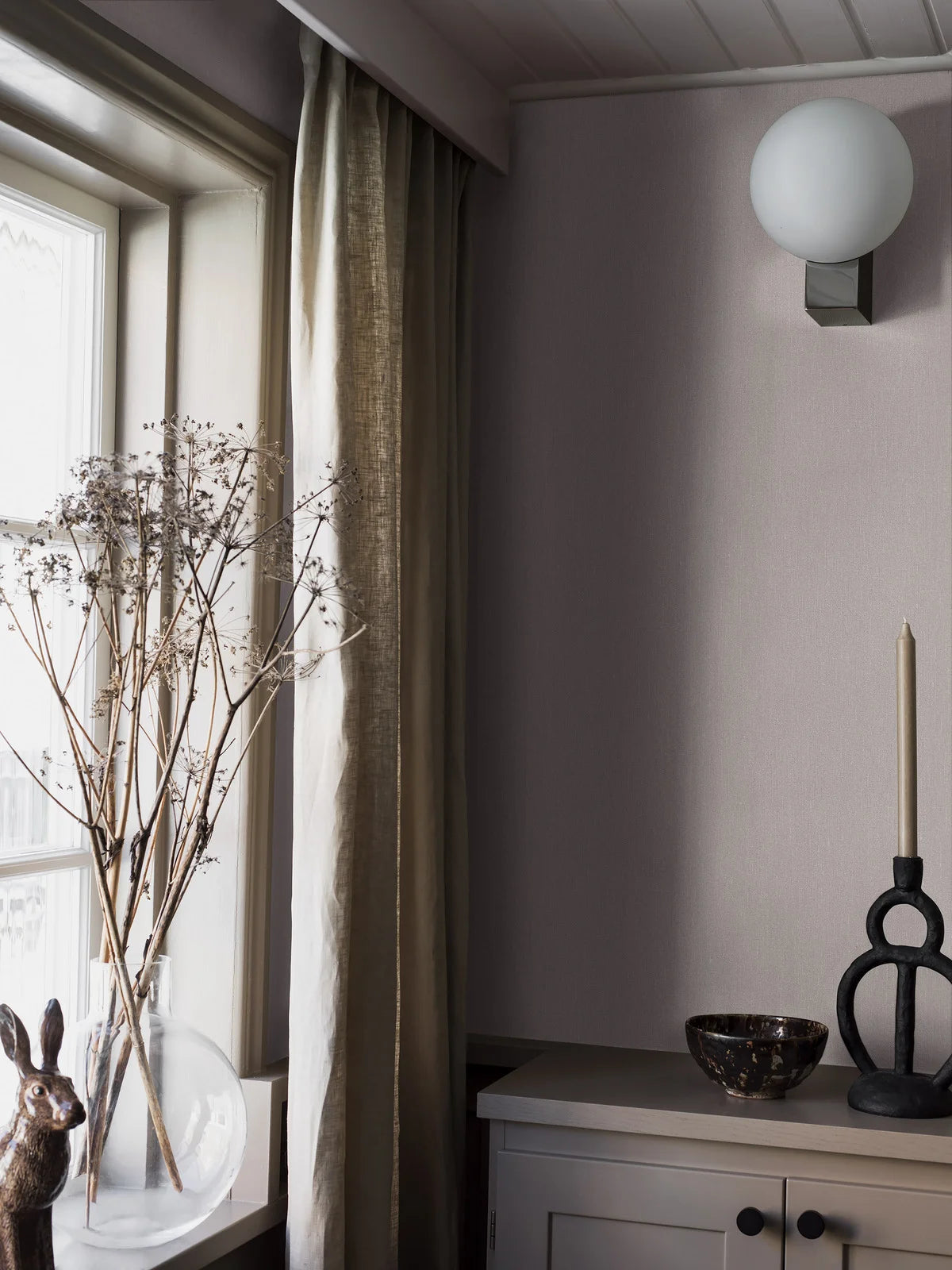 Strukturierte Tapete, die Leinen imitiert - HEATHER grau