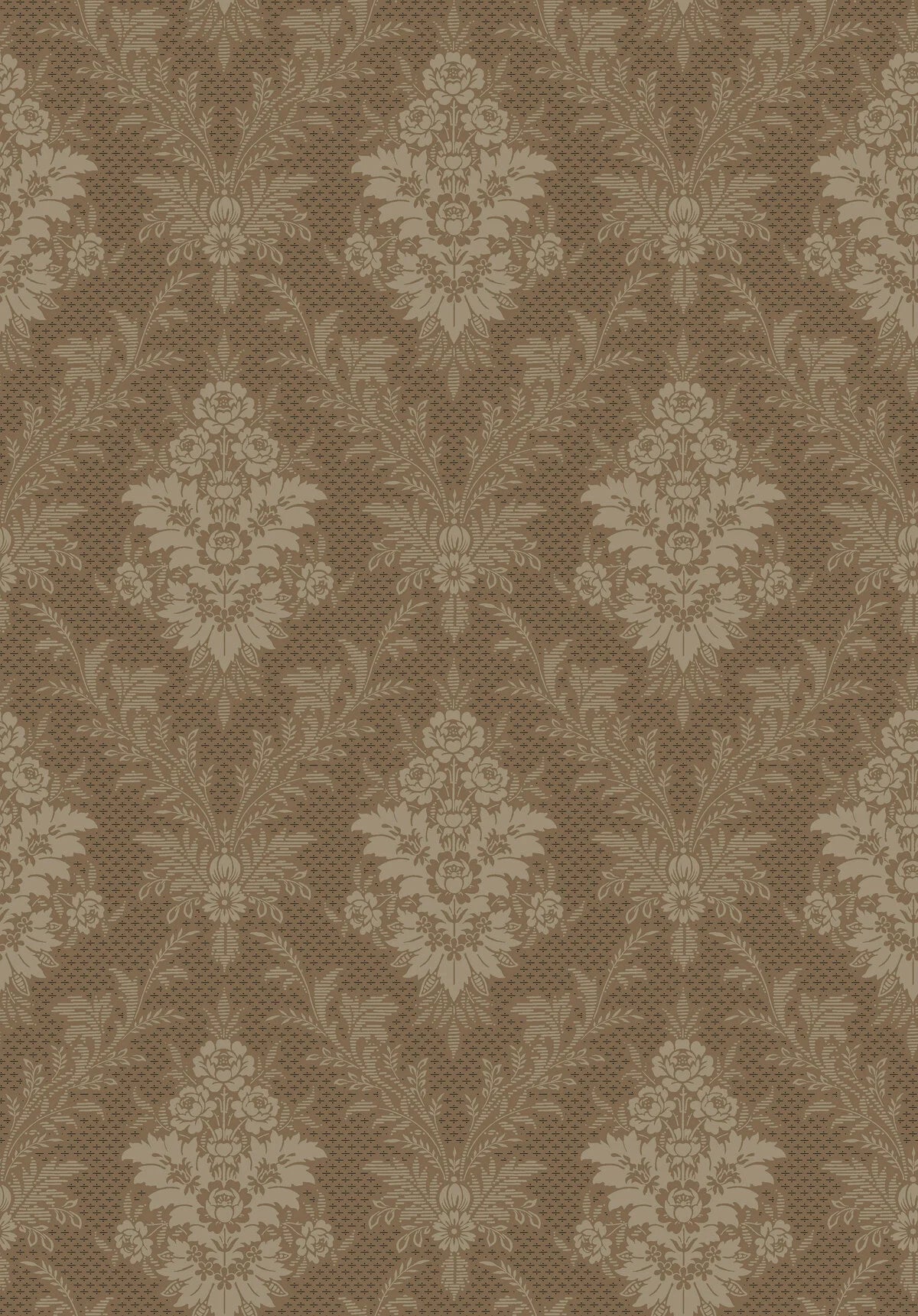 Vlies-Tapete mit pflanzlichem Muster SOFIA braun mit beige