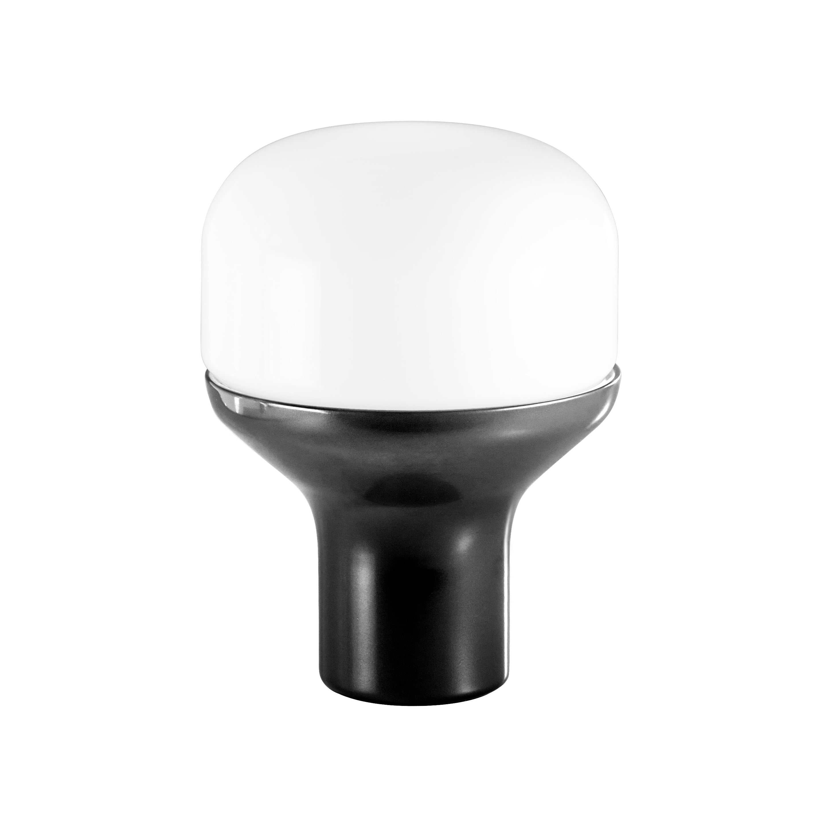 Lampa stołowa DELUX opalowe szkło z czarną podstawą
