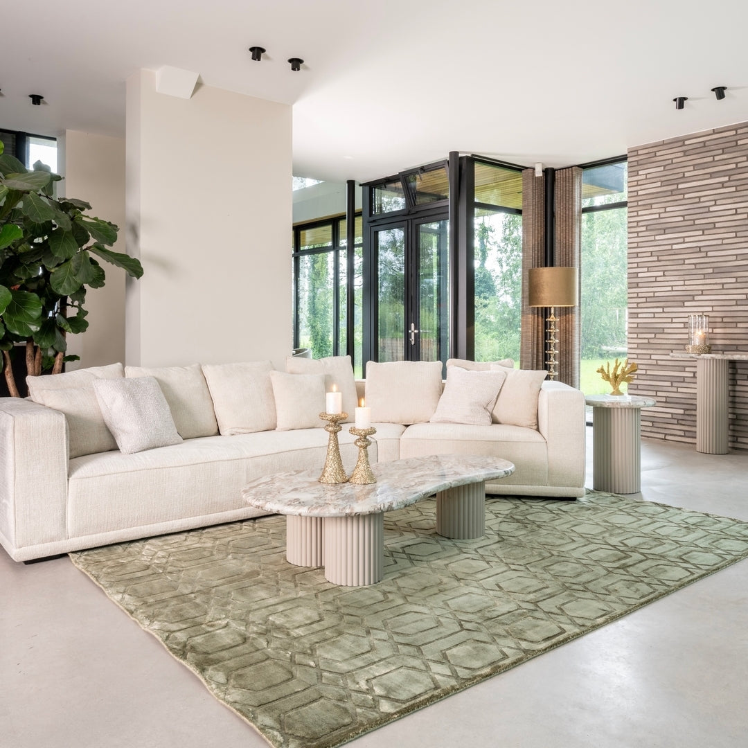 Beiger CORONEL Couchtisch mit Marmorplatte