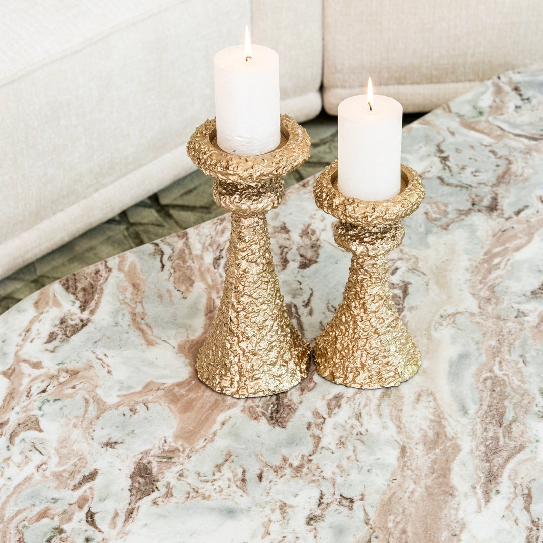 Beiger CORONEL Couchtisch mit Marmorplatte