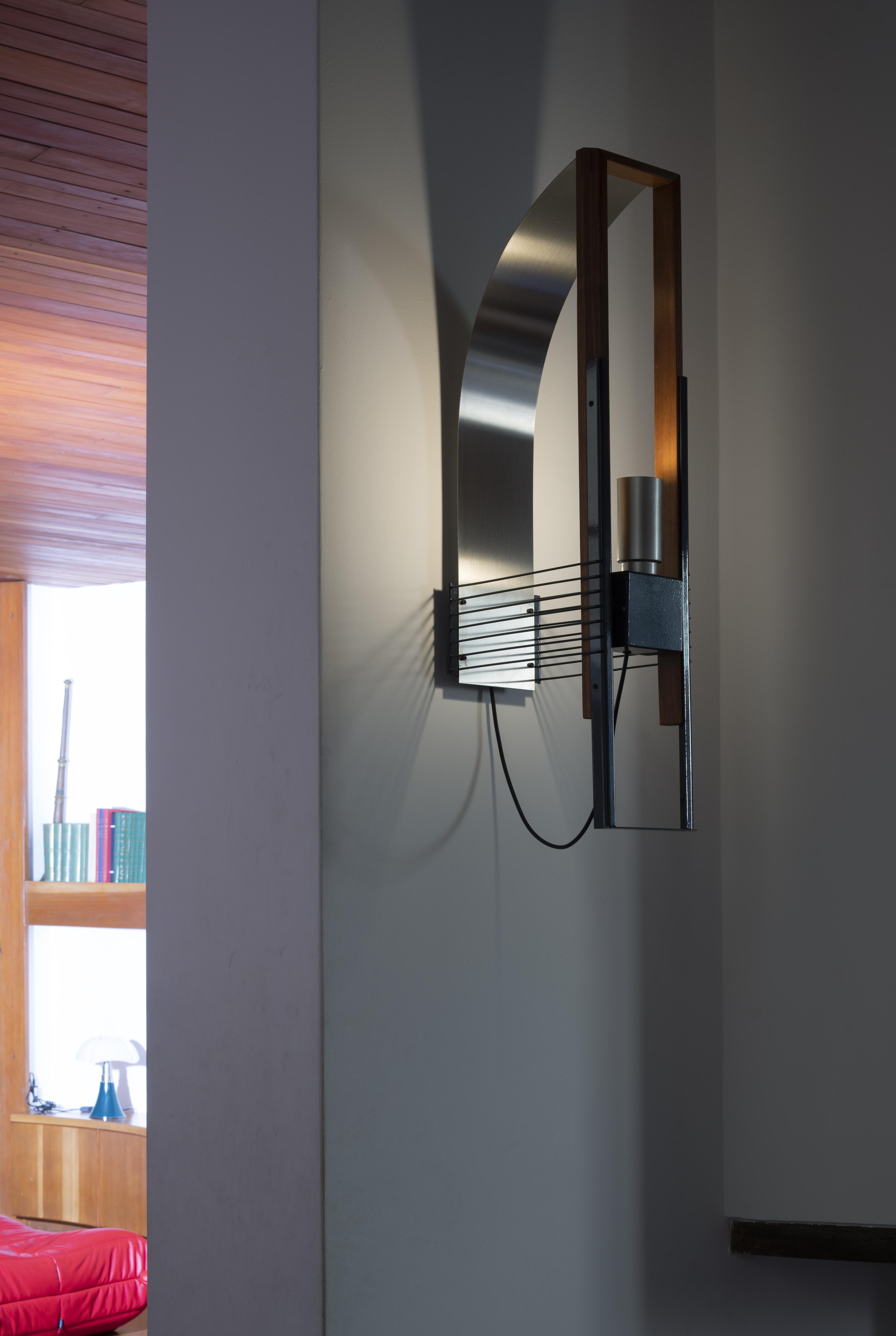 MARX Wall Lamp in Wood and Aluminum