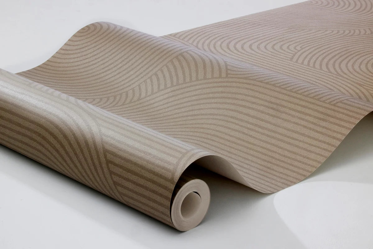 Vlies-Tapete mit geometrischem Muster ZEN in Braun