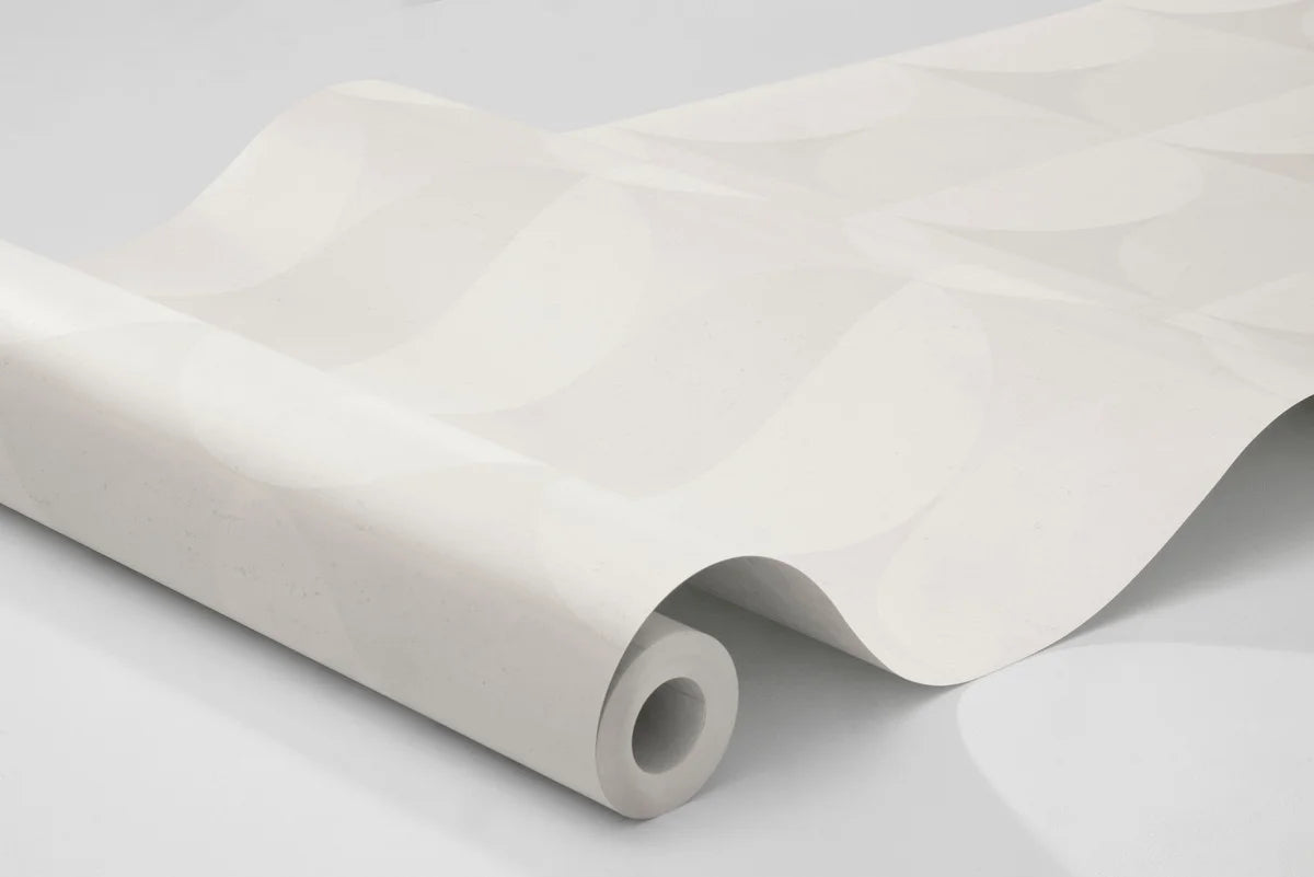 Non-woven paper wallpaper with geometric pattern SAHARA MOON in off-white