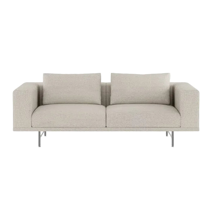 Sofa 2-sitzig LOFT hellgrauer Wavy-Stoff mit Stahlbasis