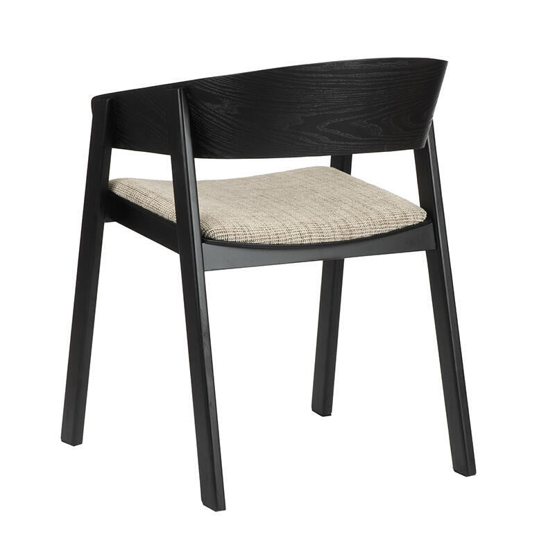EDO Armchair in Beige with Black Wooden Base