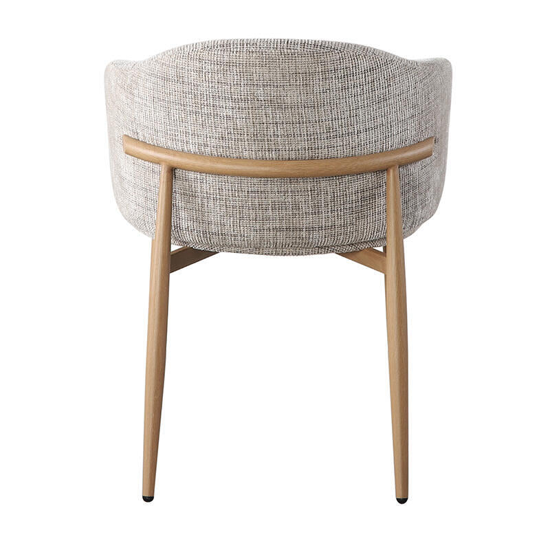 OSAKA Chair in Gray-Beige with Wooden Base