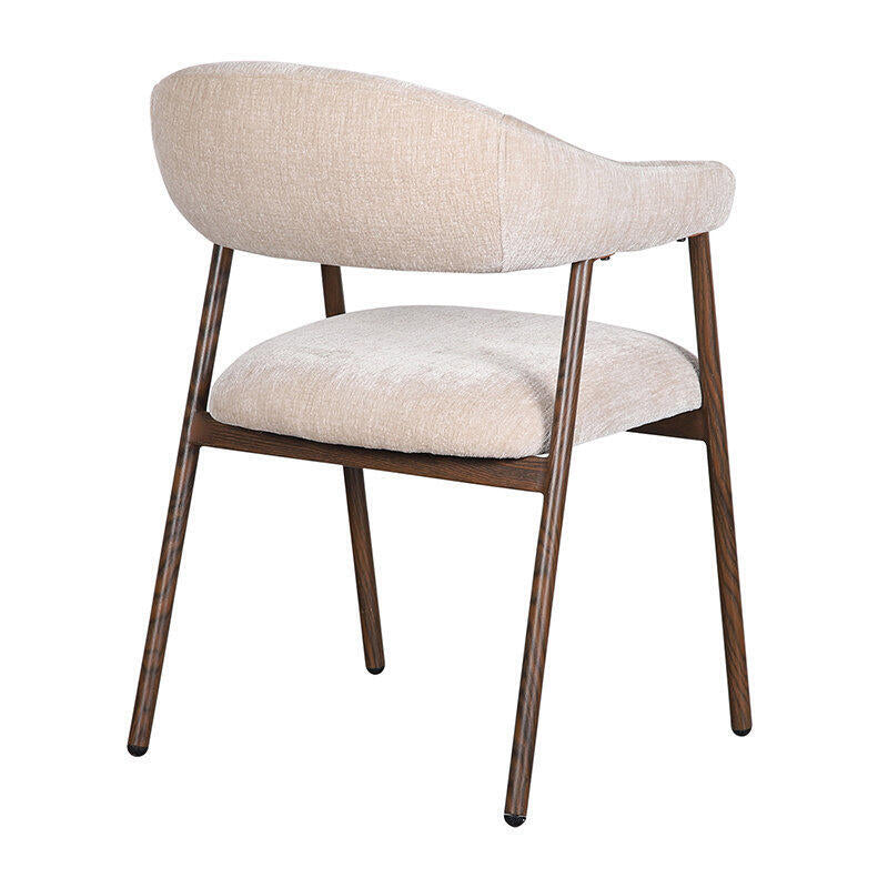 SCANDI Chair in Beige with Dark Wooden Base