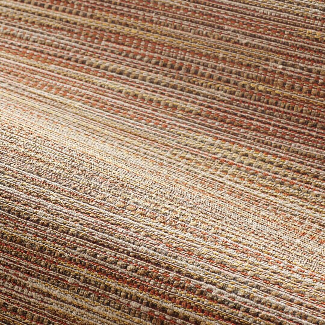 Strukturierte Textiltapete, die Leinwand imitiert VAGAR - ORANGE BRÛLÉ / OCRE gebrannte Orange mit Bronze