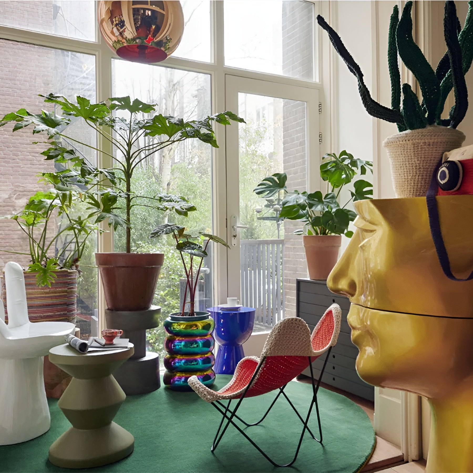 ZIG ZAG MATT Outdoor-Hocker oliv