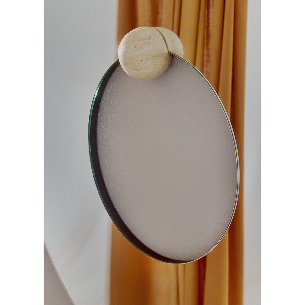 CASTELLUM Round Mirror Travertine