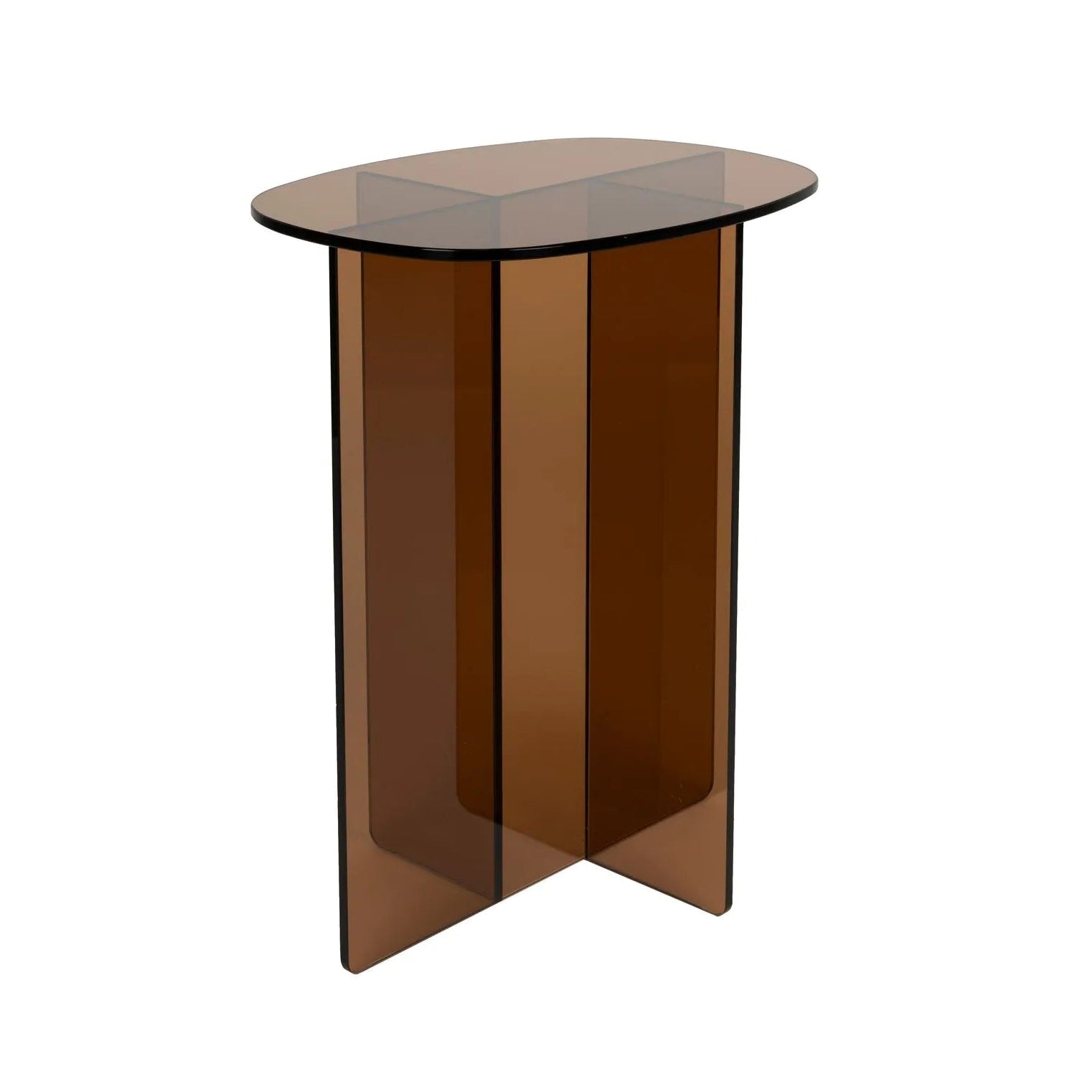 Beistelltisch LINEA mit braunem Glas