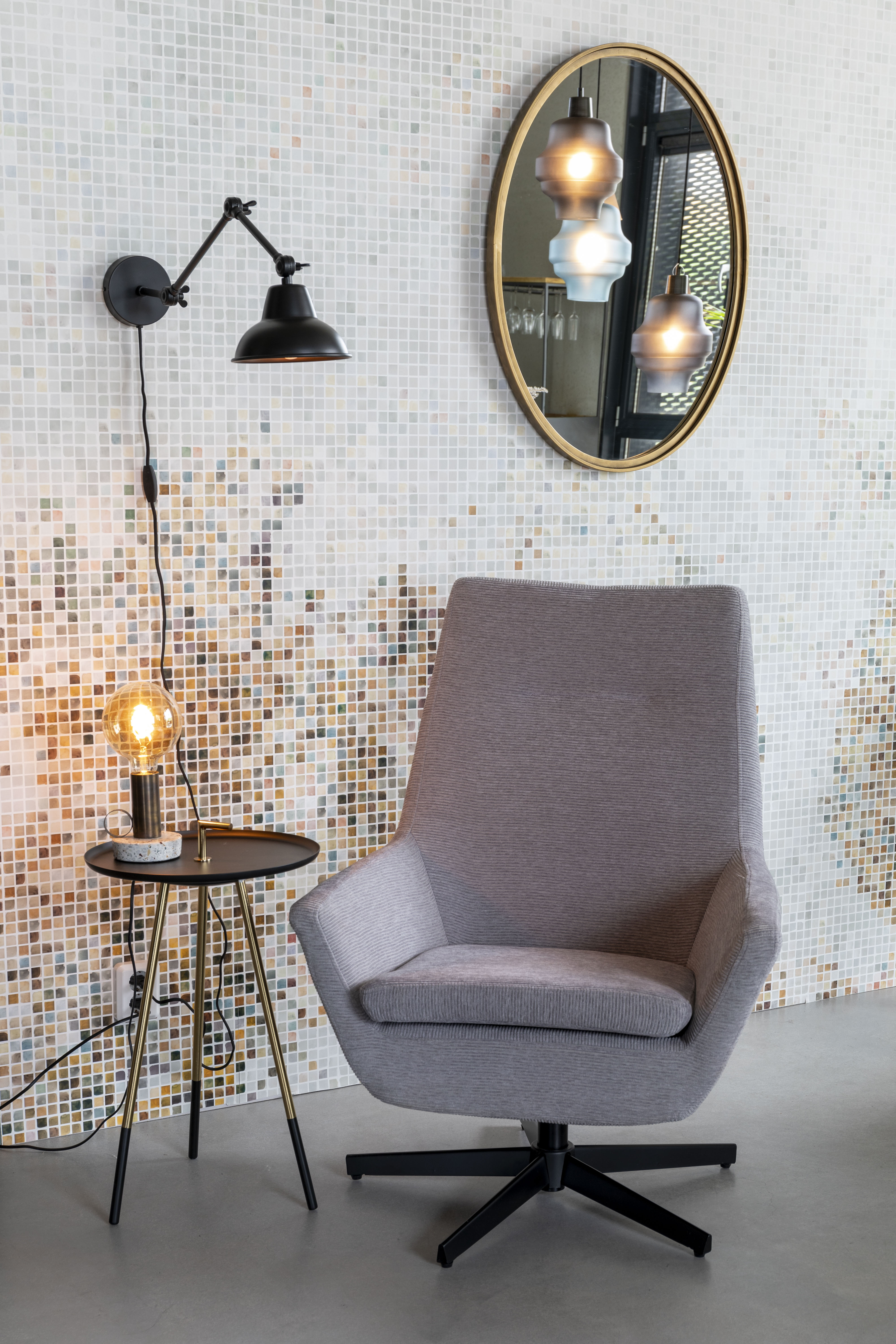 Wandlampe mit verstellbarem Arm XAVI schwarz