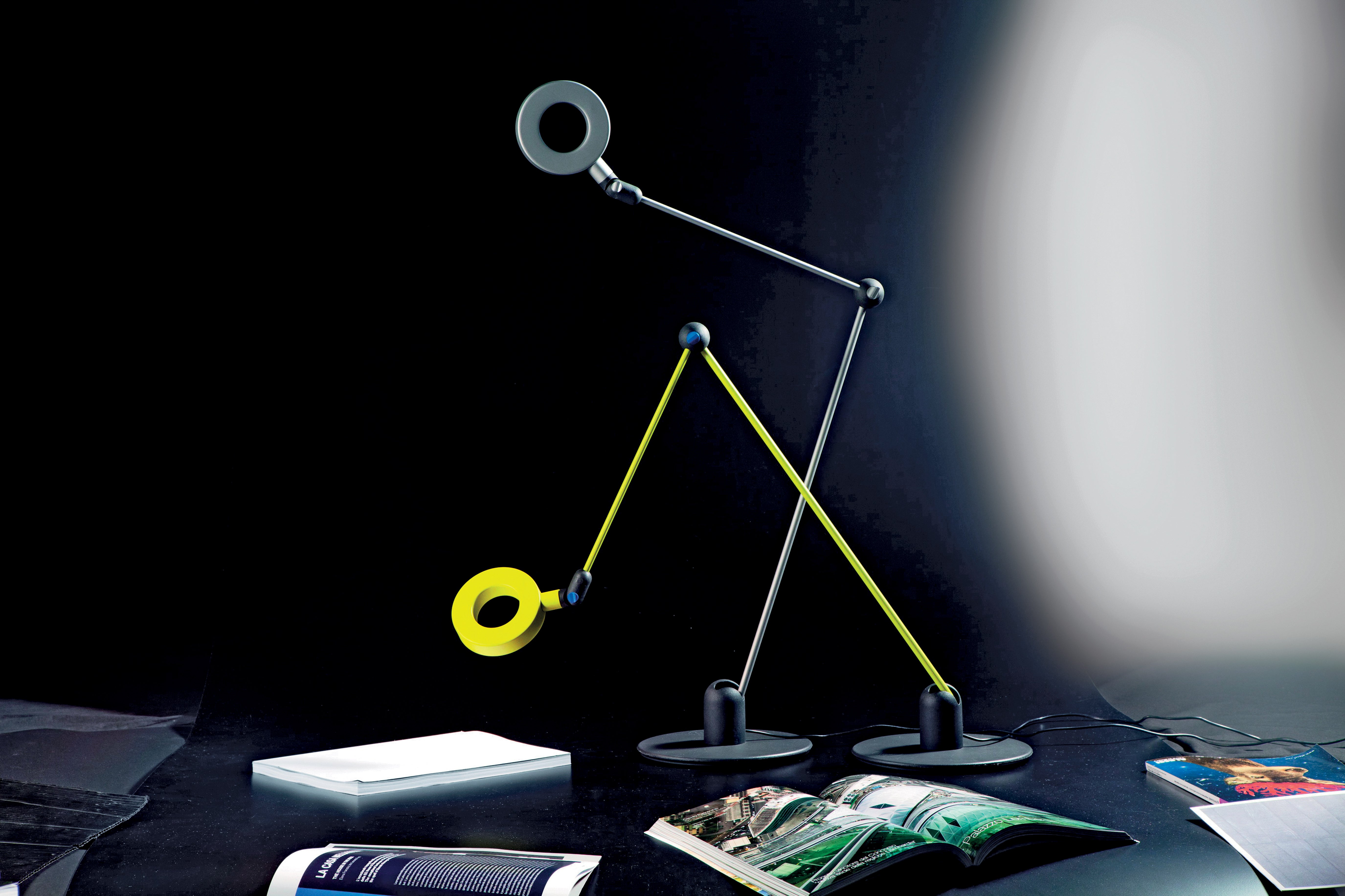 Lampa biurkowa L'AMICA zielony z czarnym i niebieskim