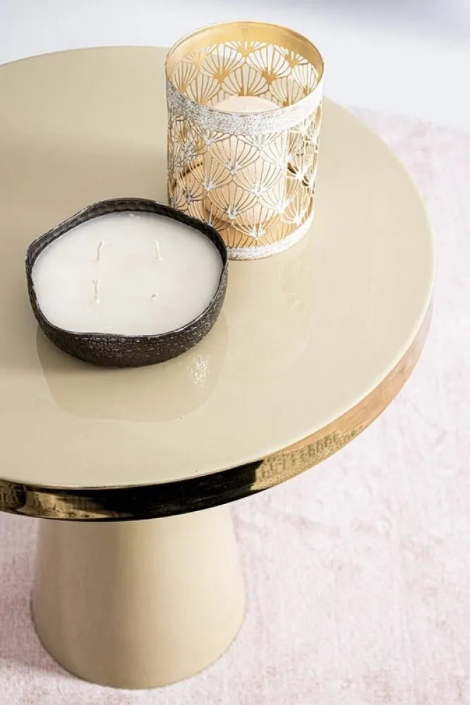 Kaffeetisch NANDIKA in Beige mit Gold