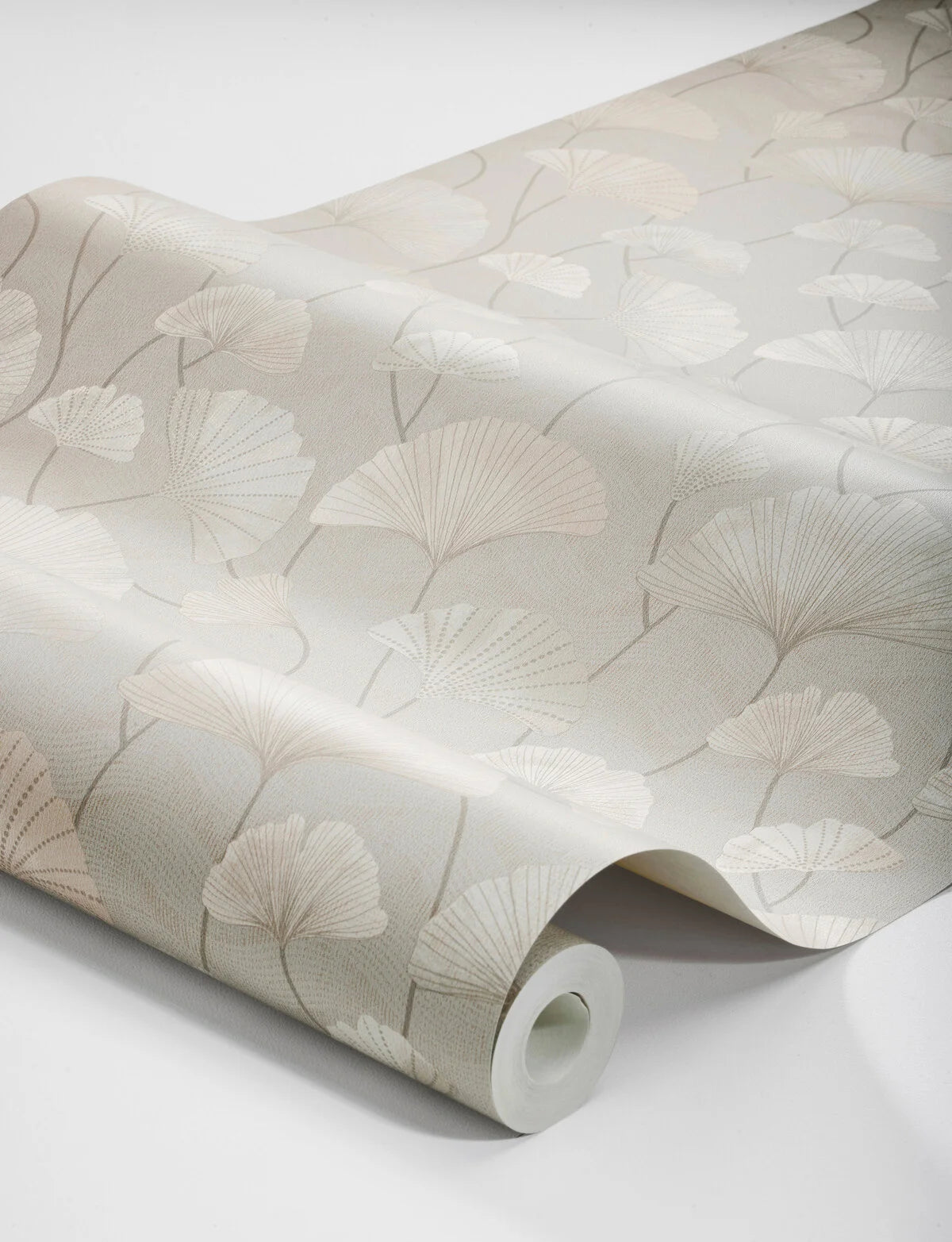 Structural wallpaper with a botanical motif SOPHIA gray-beige