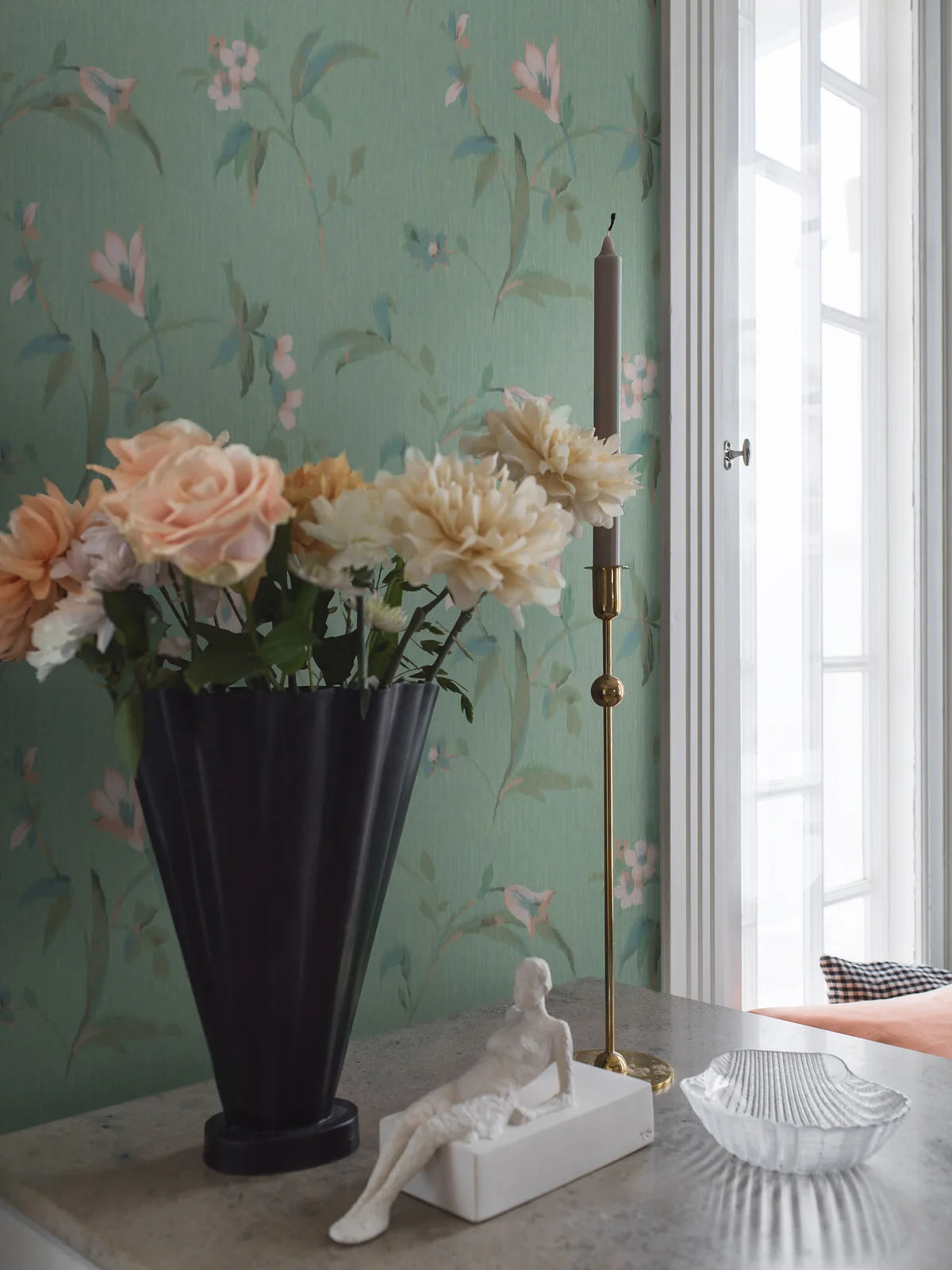 Marlene Green Floral Pattern Mural