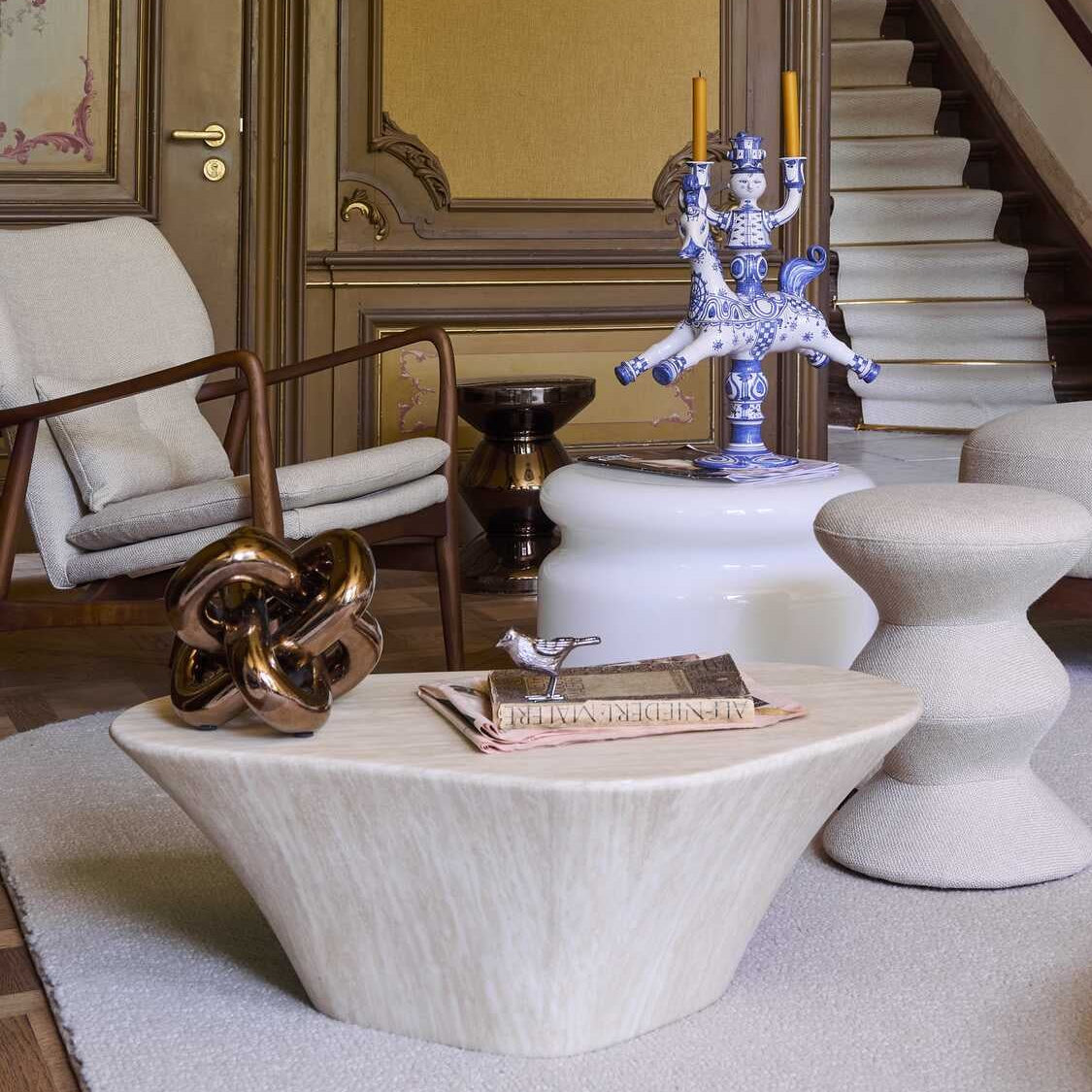 Kerzenhalter FLOCK OF BIRDS hellrosa gold