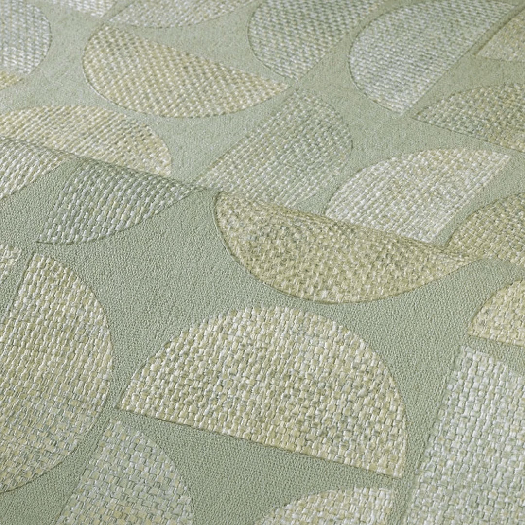 Structural wallpaper imitating raffia with a geometric pattern DUALIS - AMANDE DOUCE almond