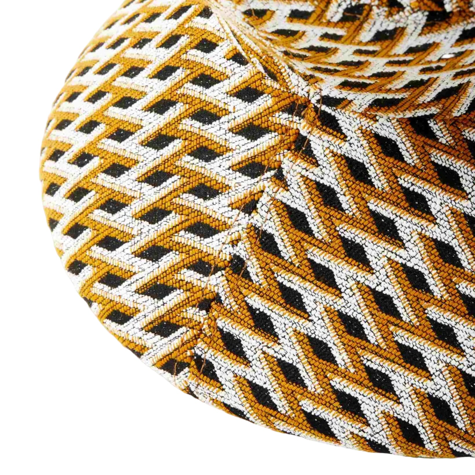 Hocker SOFT ZIG ZAG orange mit Weiß und Schwarz