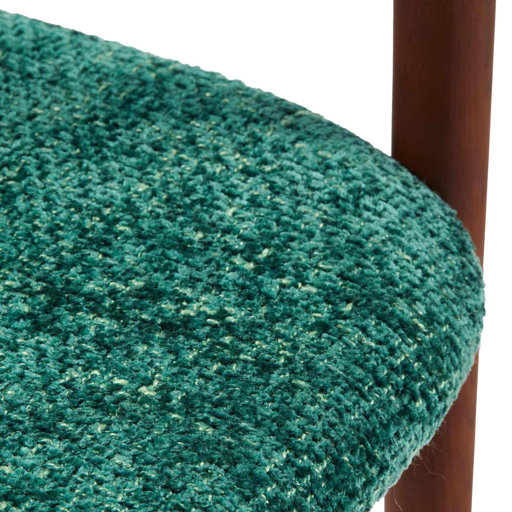 Sessel mit Armlehnen HENRY dunkelgrün mit Holzgestell