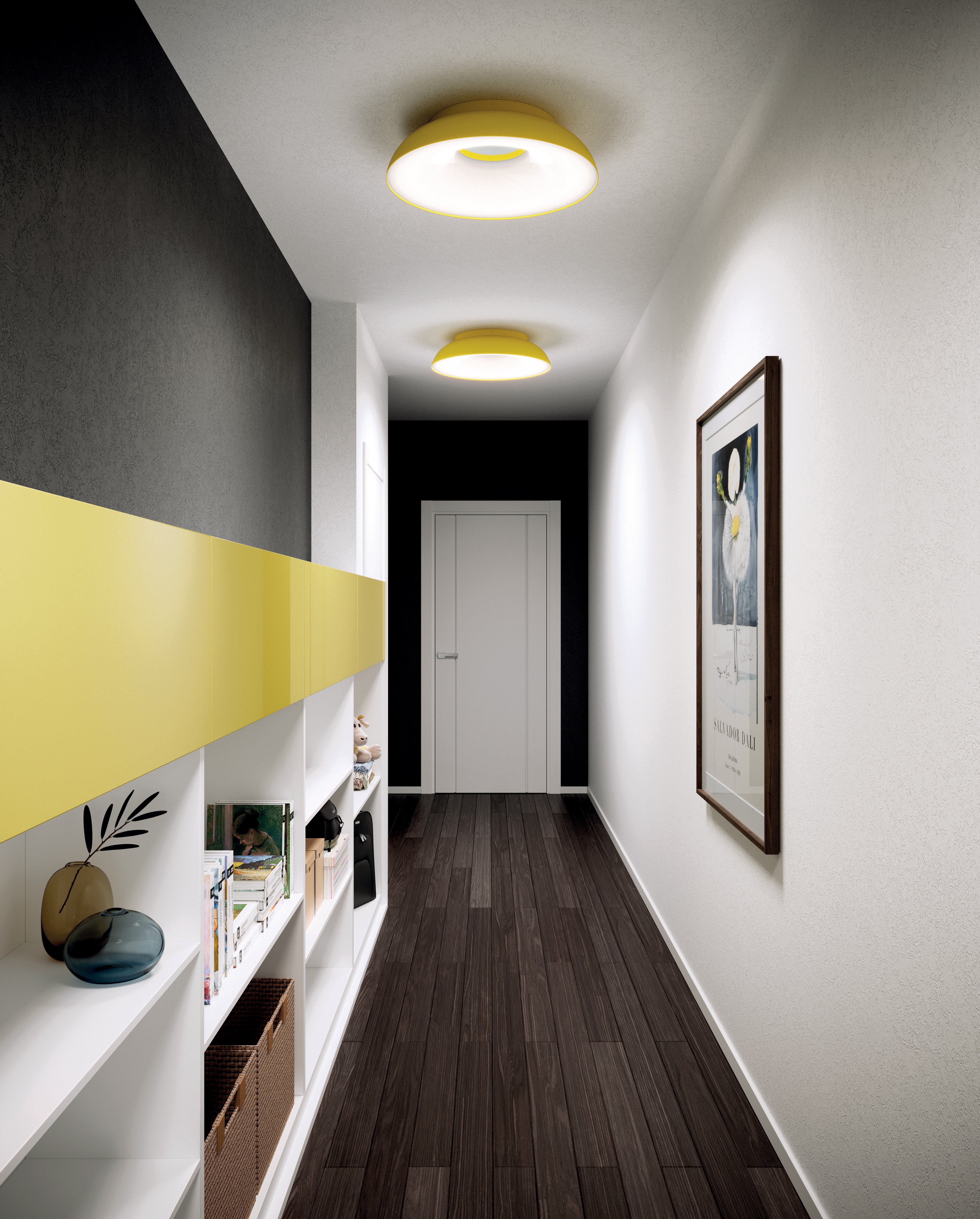 Wandlampe MAGGIOLONE in Schwarz, geprägt