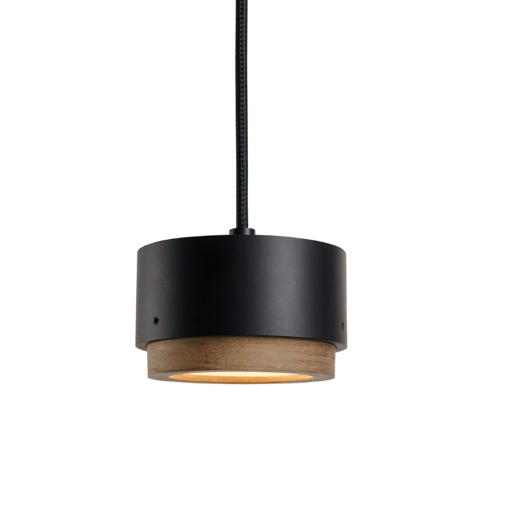 JUBI pendant lamp in aluminum with walnut wood