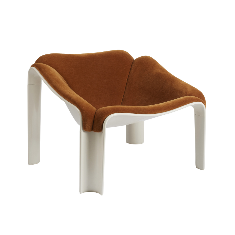 F300 Armchair in Cognac with White Base [Amelia Revised]
