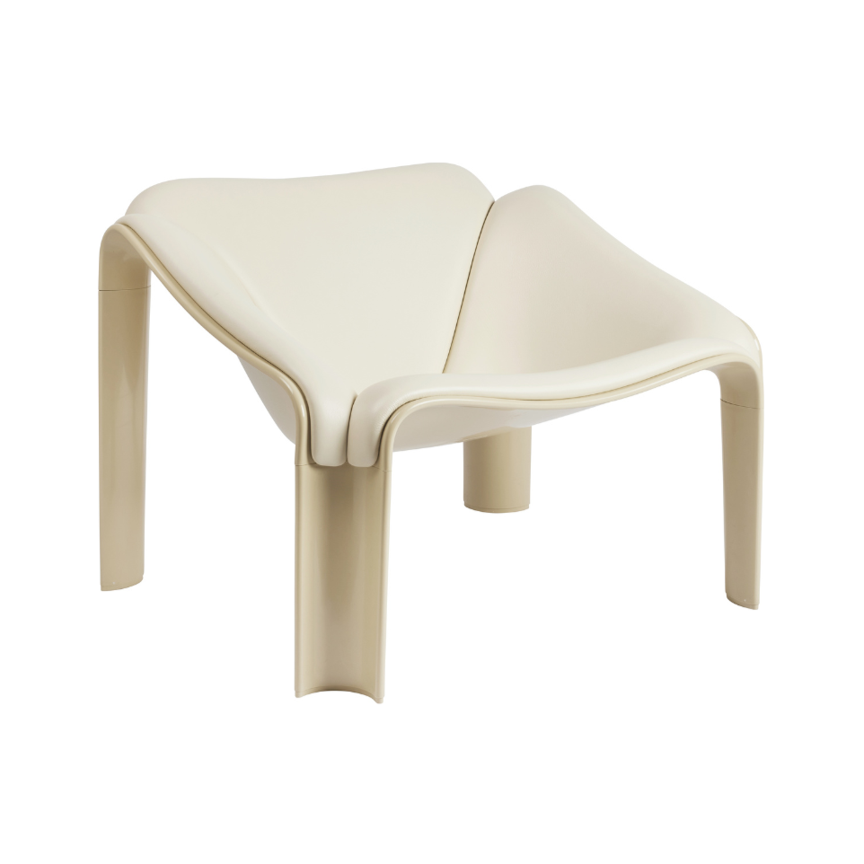 F300 Armchair White Leather with Cream Base [Amelia Revised]