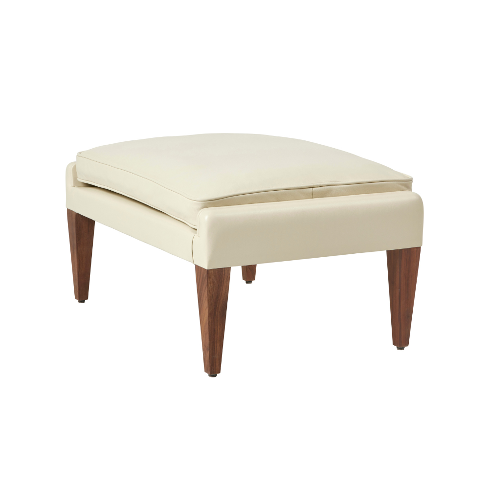 Puf V11 upholstered with a walnut base