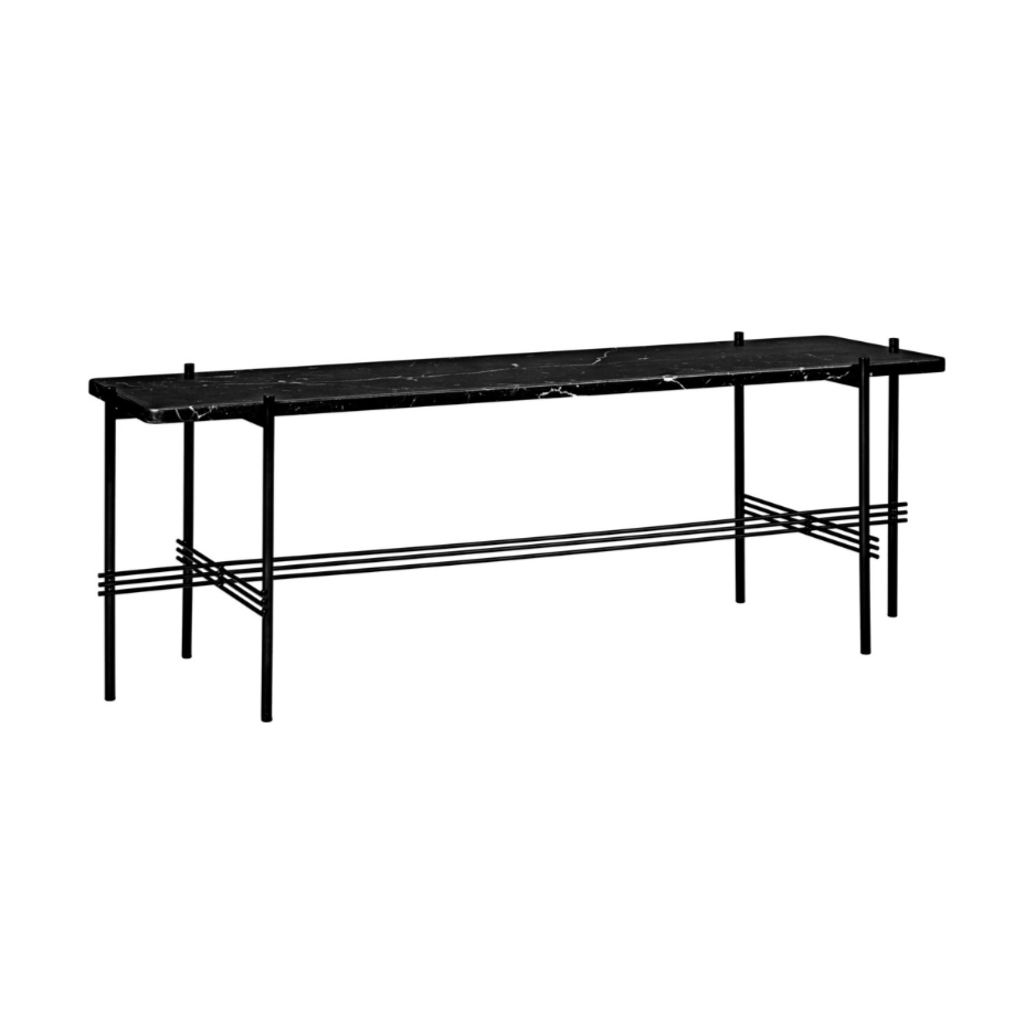 Konsole TS schwarzer Marmor mit schwarzem Sockel