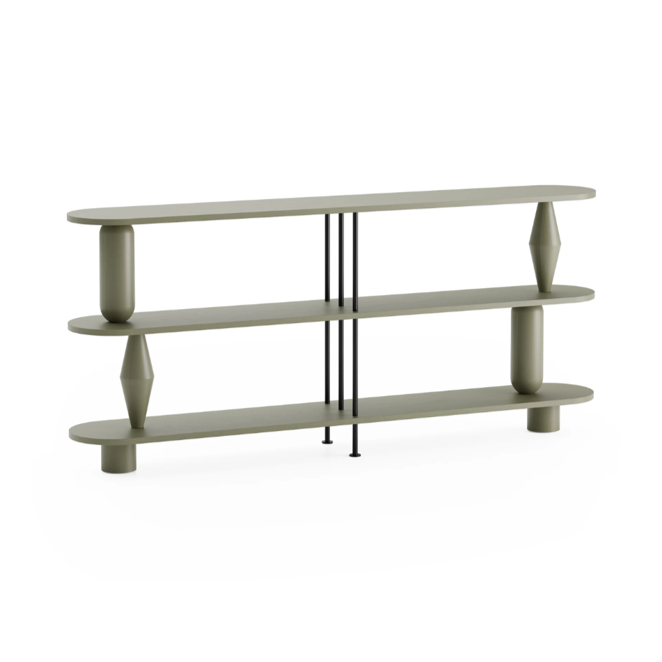 Regal VAZOO DUO olivgrünes Eichenholz