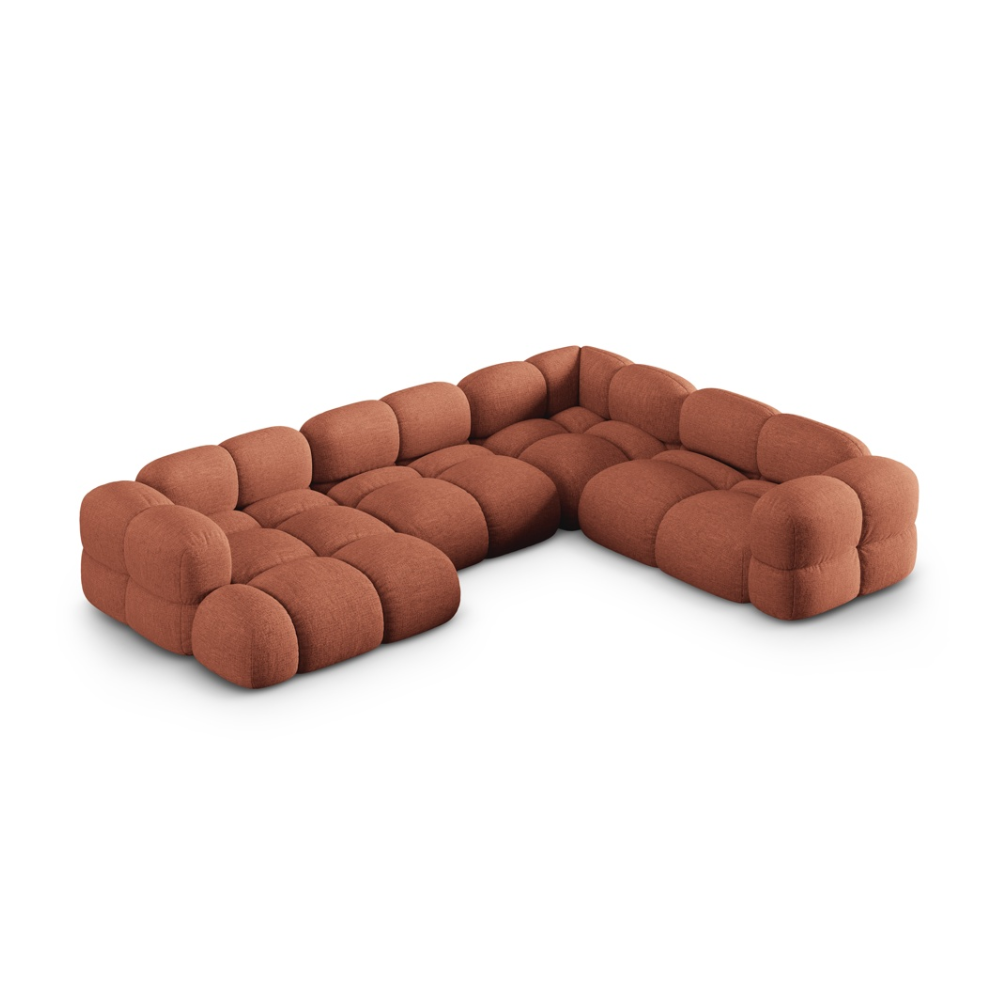 Right-facing U-shaped sofa LORETTO coral