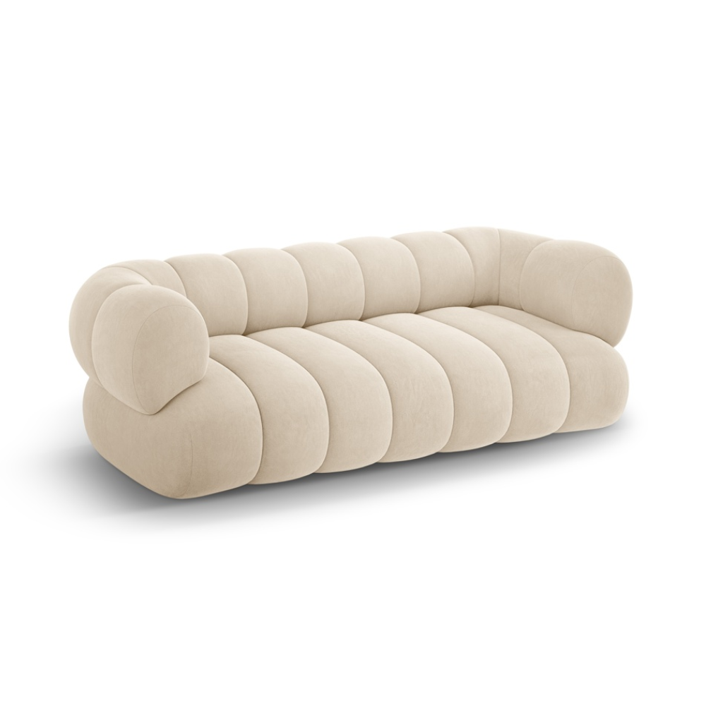 Sofa 3-sitzig aus Samt KOGE beige