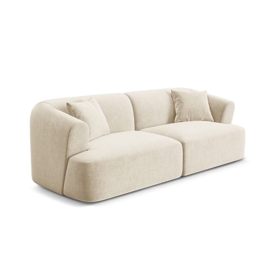 Sofa aus Samt 3-sitzig CAMPI hellbeige