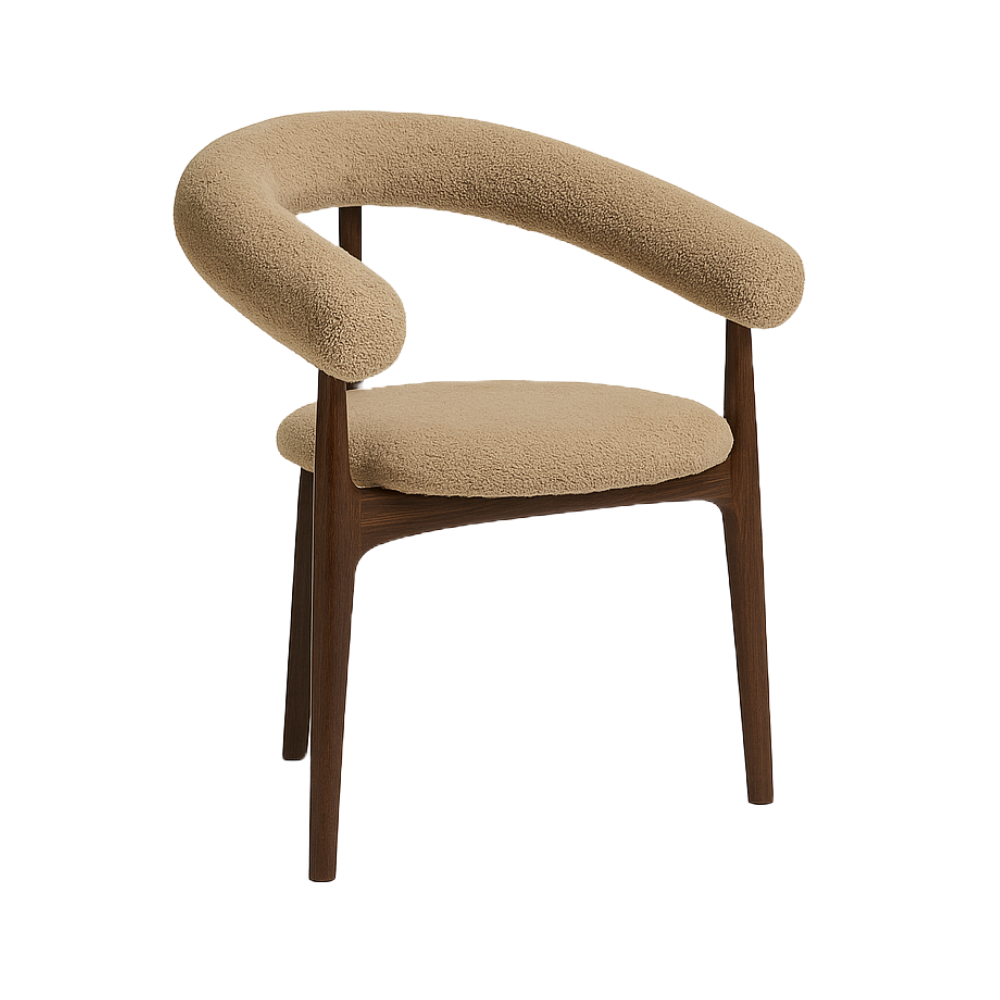 EVO B-2948 chair in dark beige lambswool with a beech base - display model
