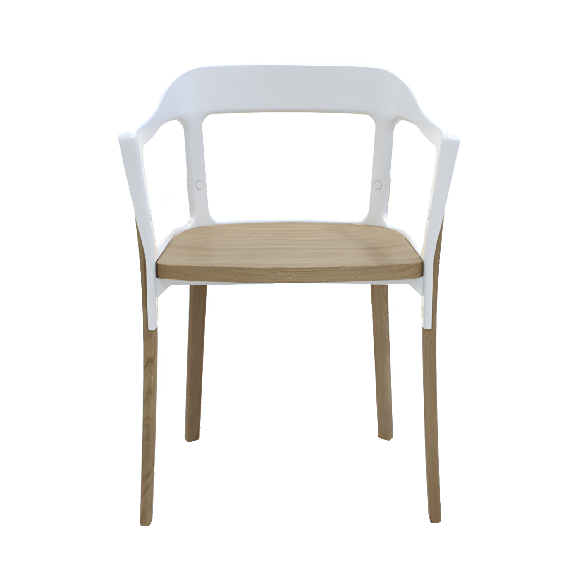 STEELWOOD chair with oak wood and white backrest