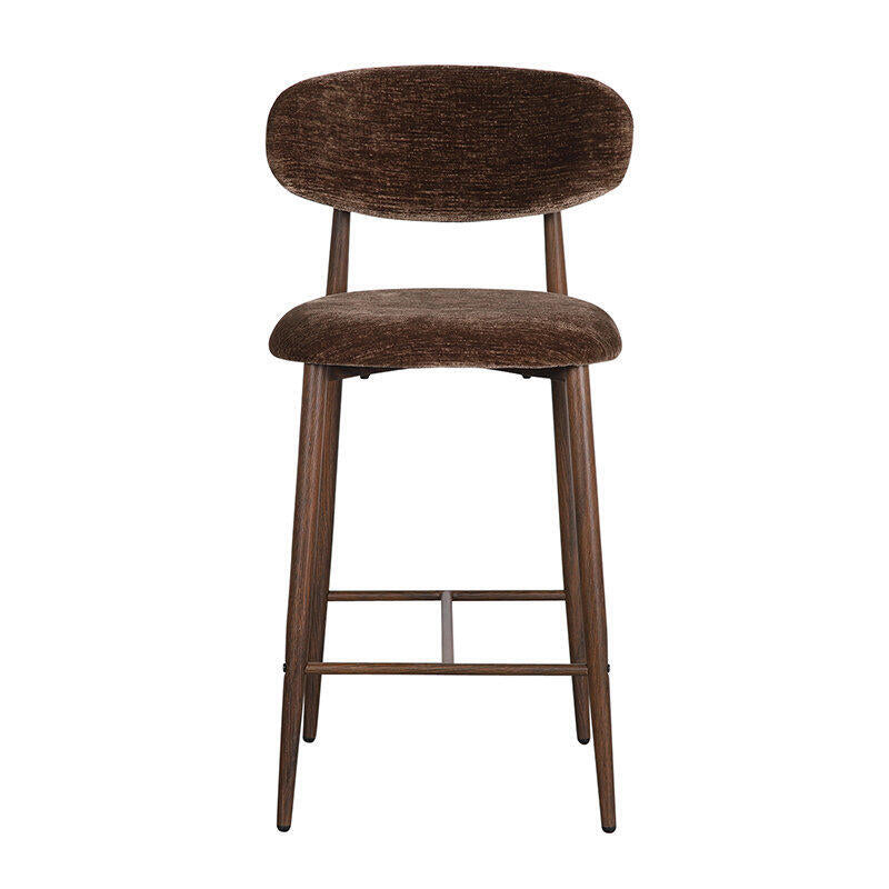 Hocker JAPANDI braun mit dunklem Holzgestell