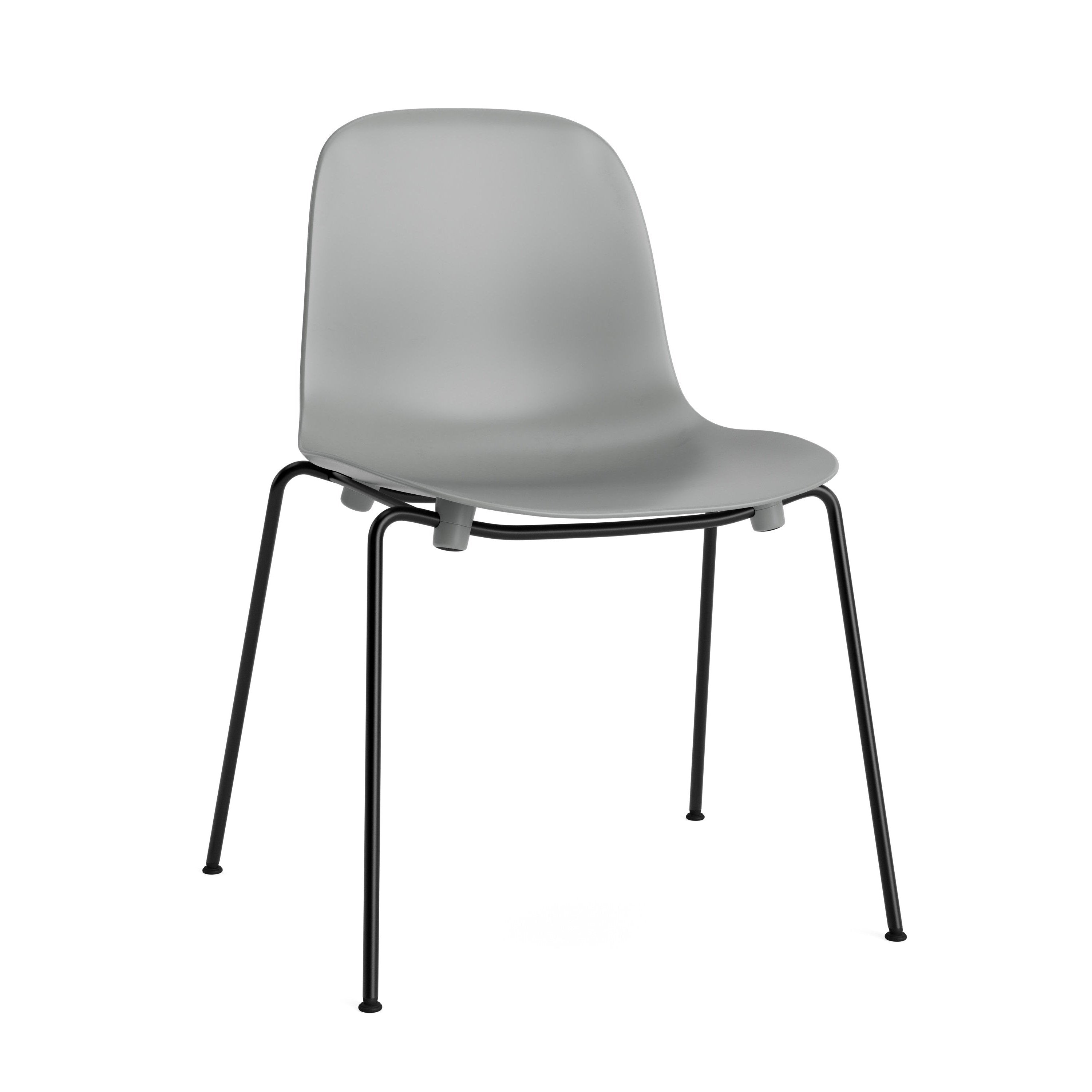 Chair of Forms Stacking Gray with a black base