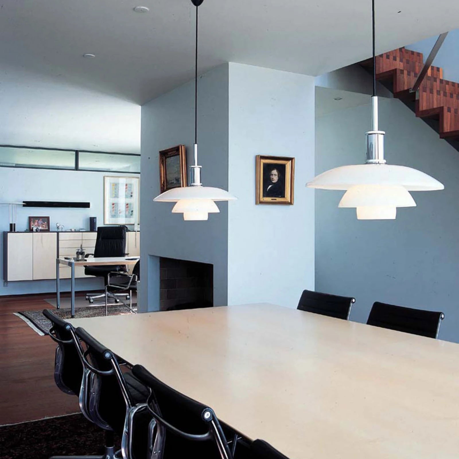 Pendelleuchte PH 3½-3 weiß mit schwarzem Finish