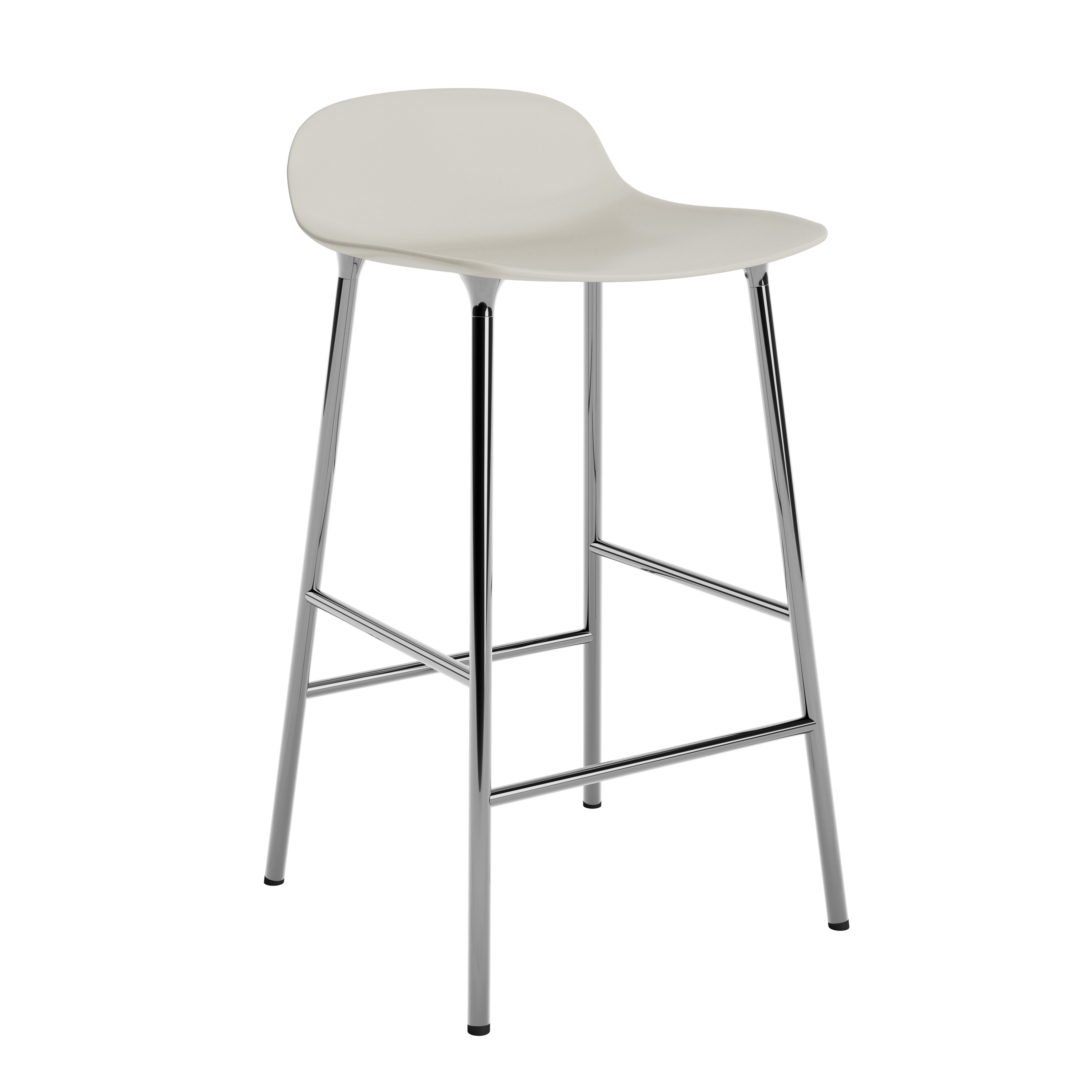 Hocker forms light gray with a chrome base