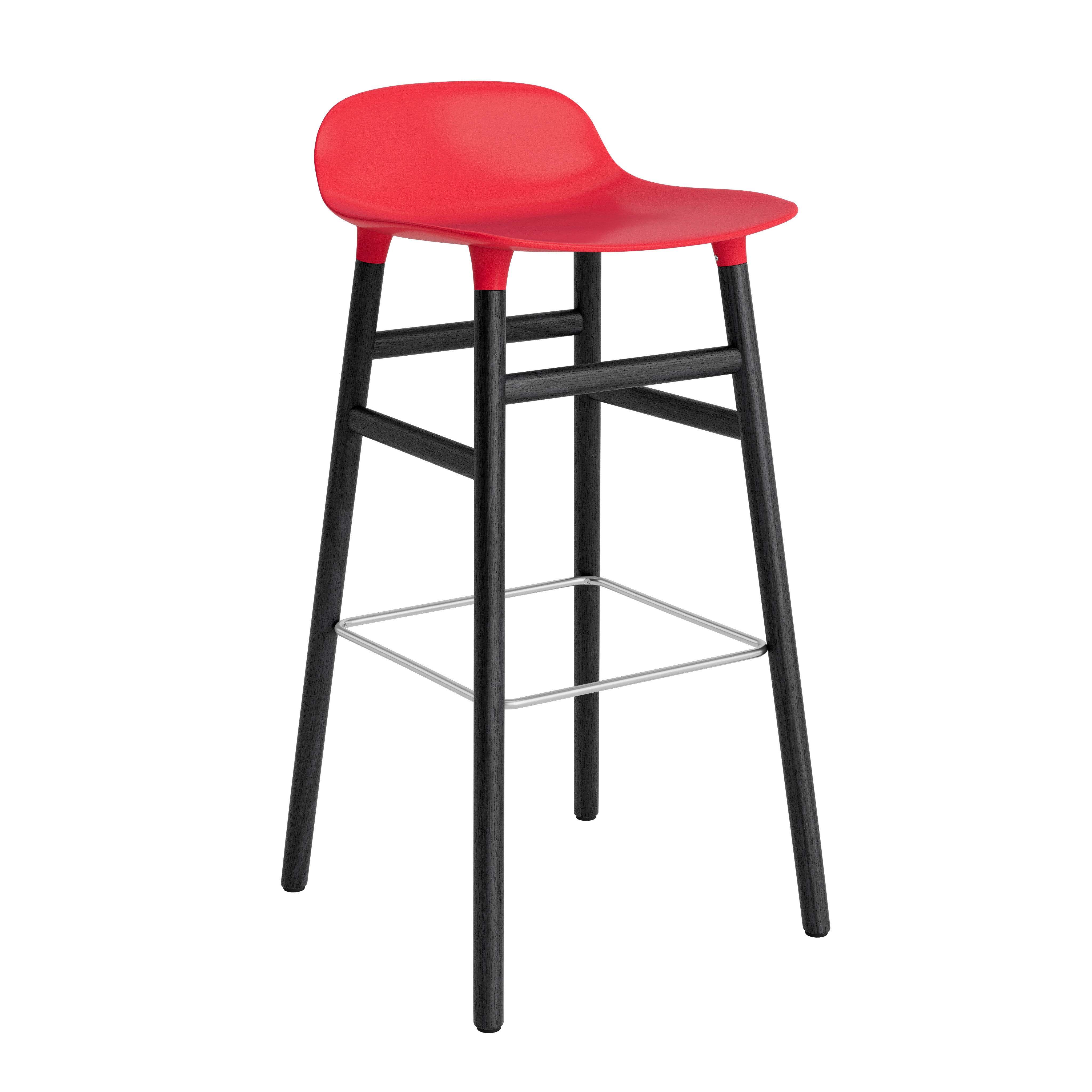 Hocker forms red with a black oak base