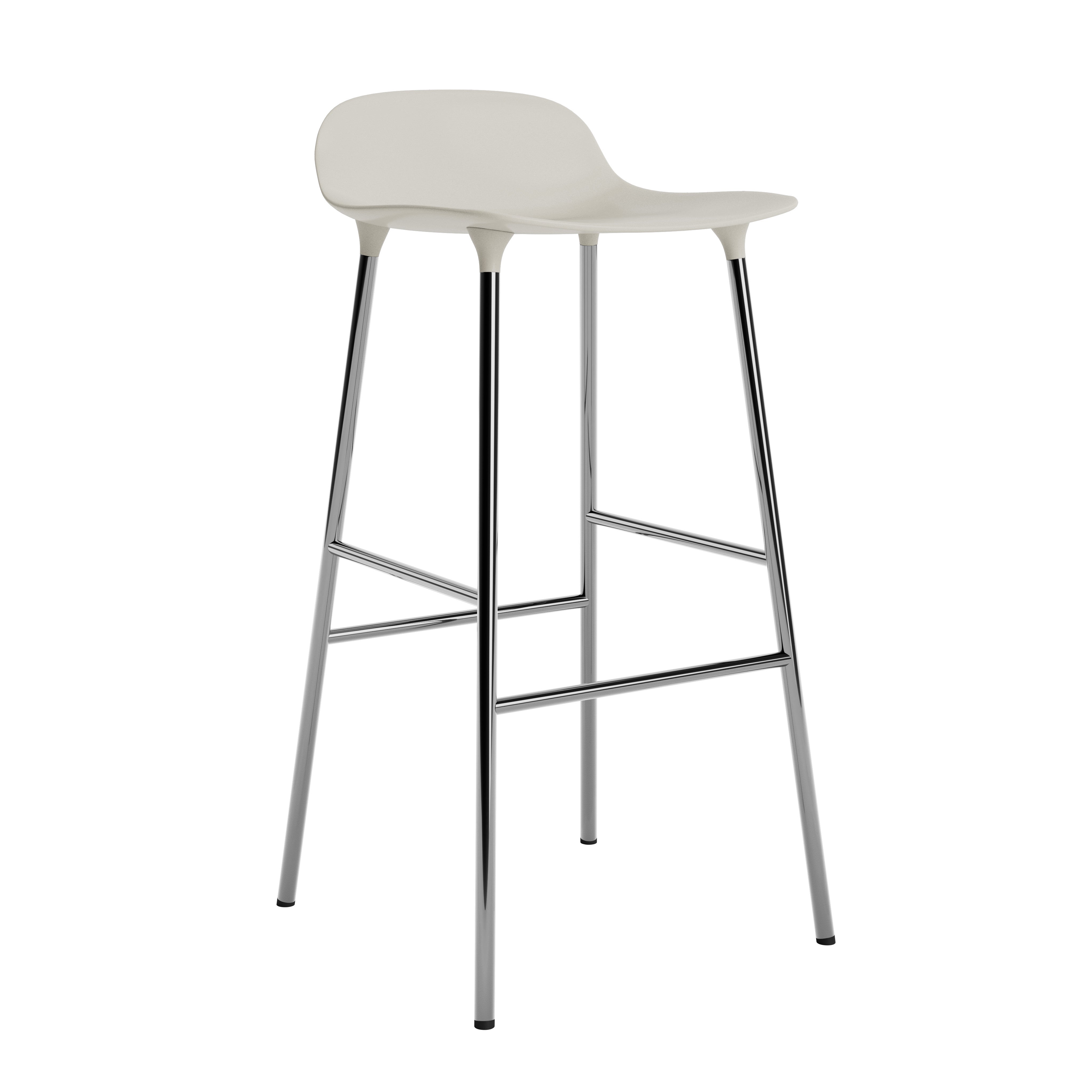Hocker forms light gray with a chrome base