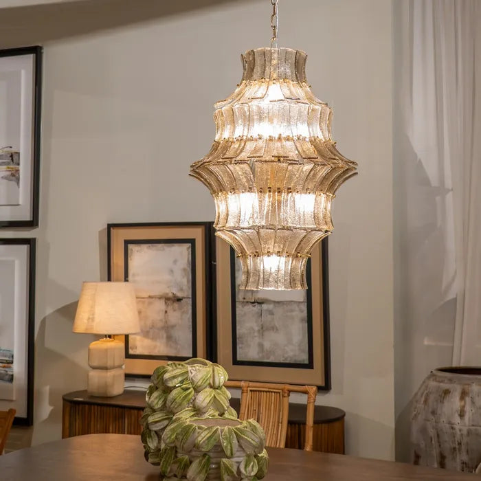 Kronleuchter COLBEY rauchiges Glas