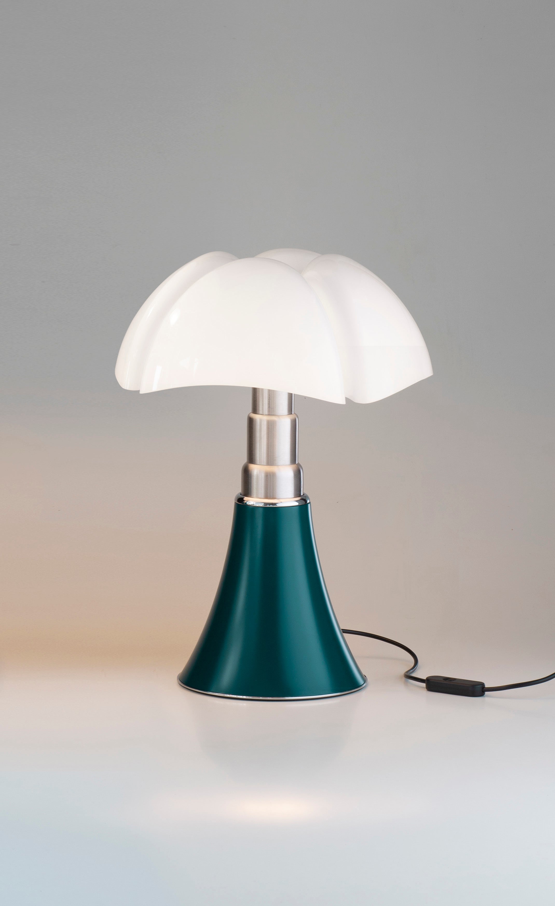 MINIPIPISTRELLO Table Lamp with Opal Shade and Dark Green Base