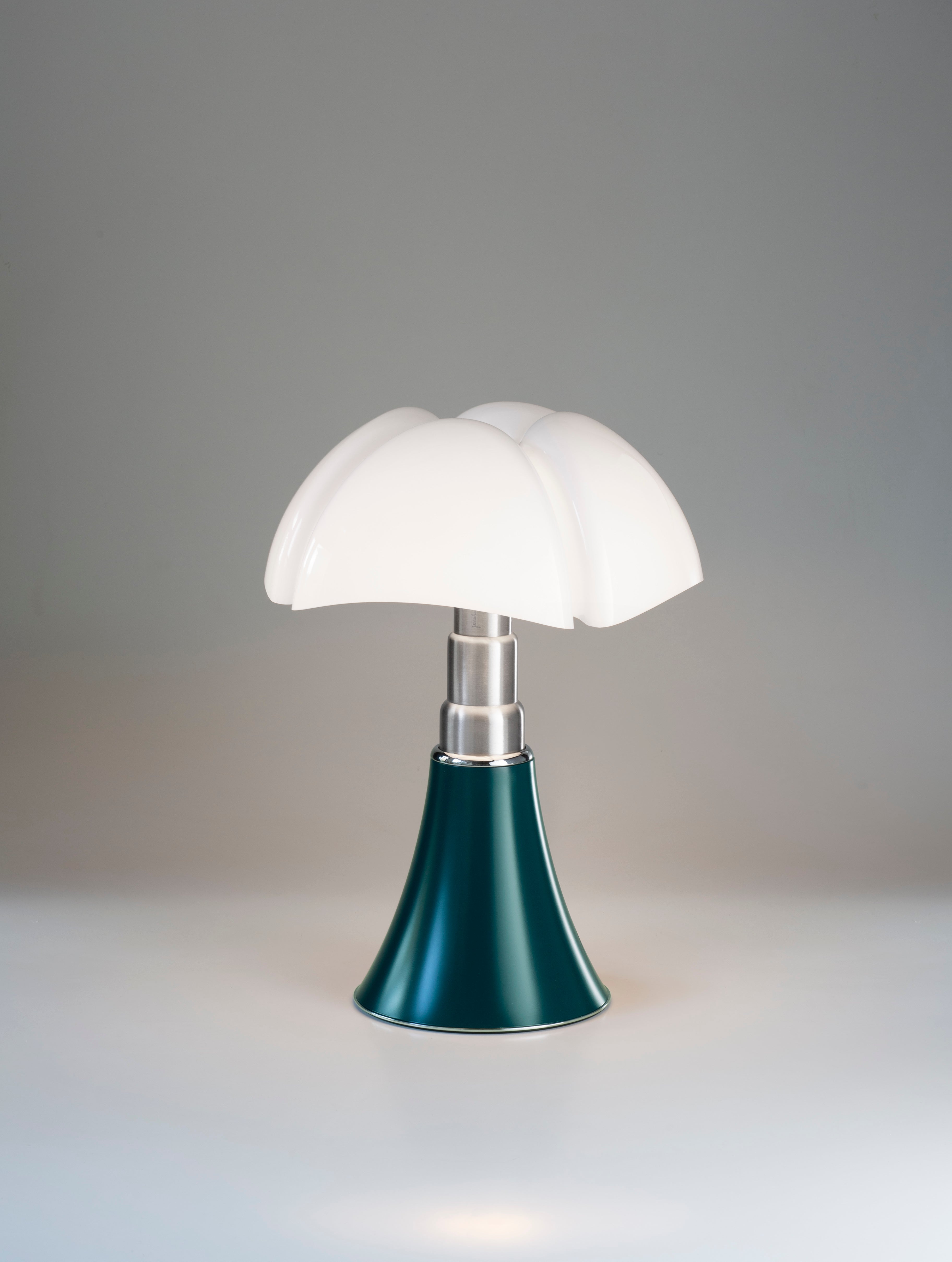 Pipistrello Medium Table Lamp with Opal Shade and Dark Green Base