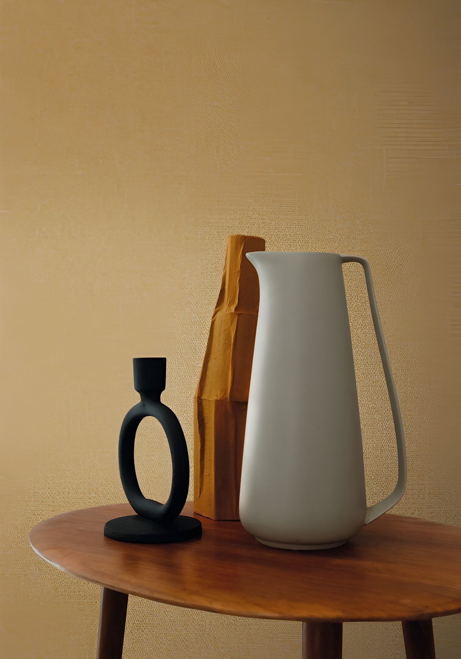 Matte, glatte Tapete mit perlmuttartigem Effekt OCTA - Senfgelb