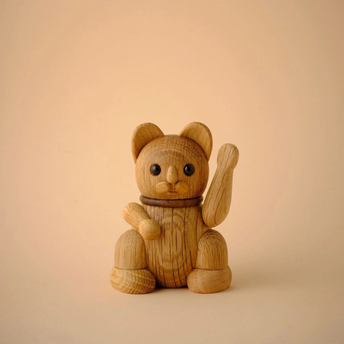 Dekorative Figur LUCKY CAT aus Eichenholz