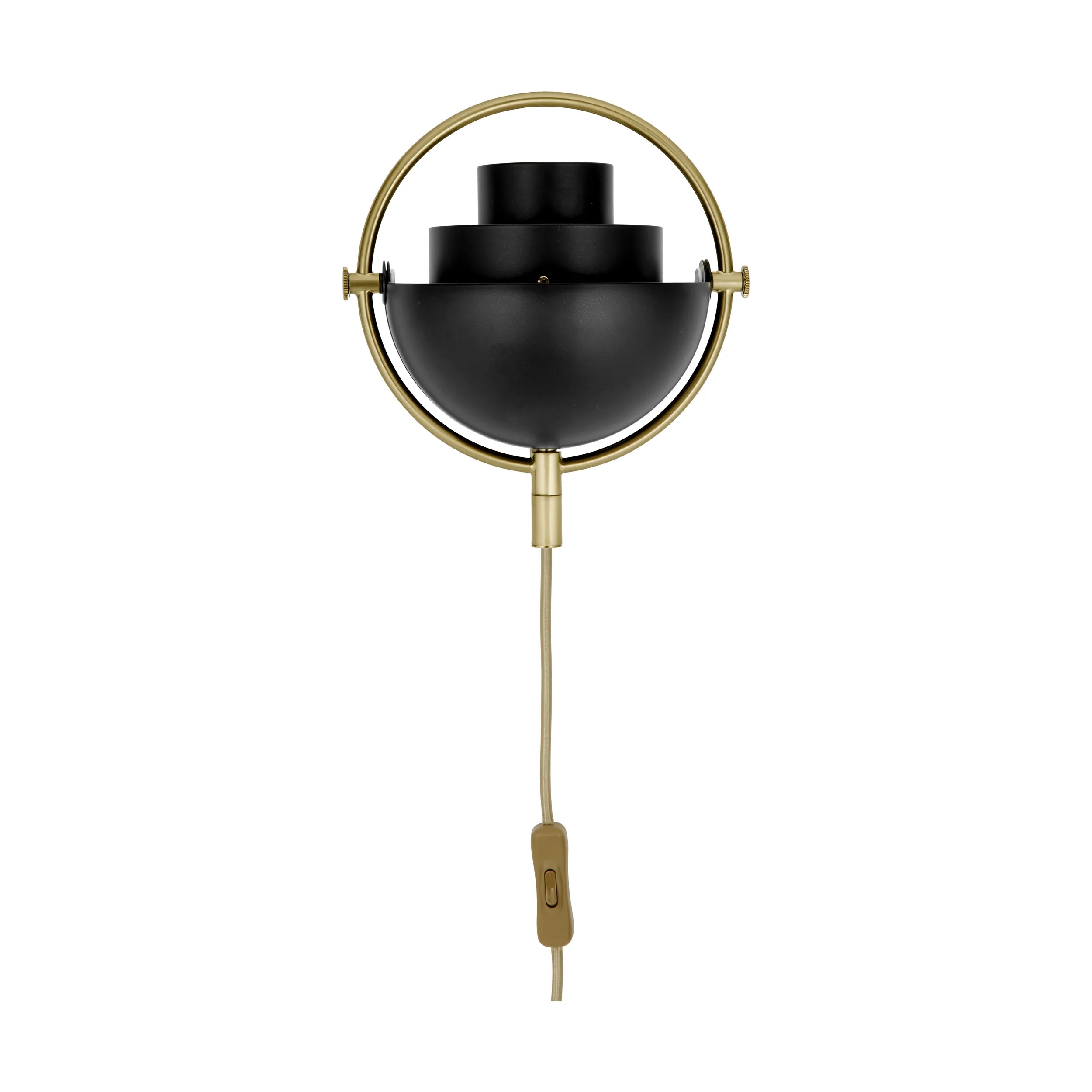 MULTI-LITE wall lamp in black with a brass base